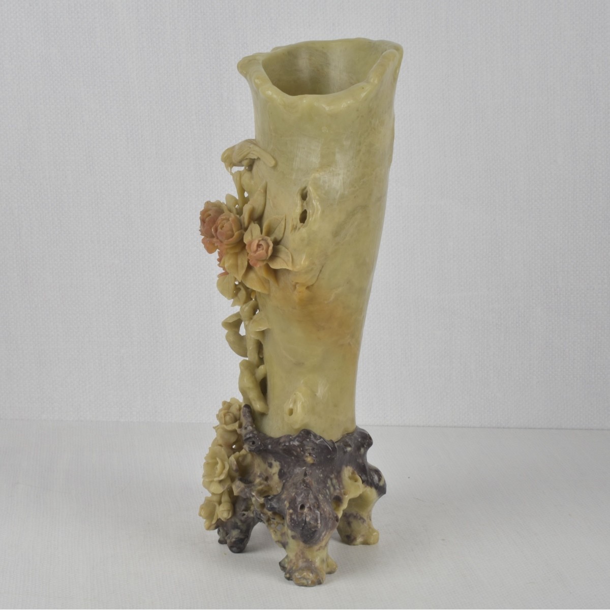 Chinese Hand Carved Soapstone Vase