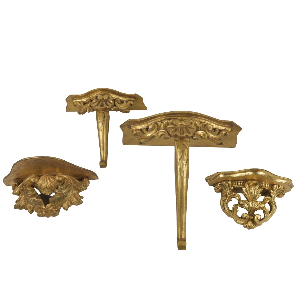 Carved Gilt Wood Wall Brackets