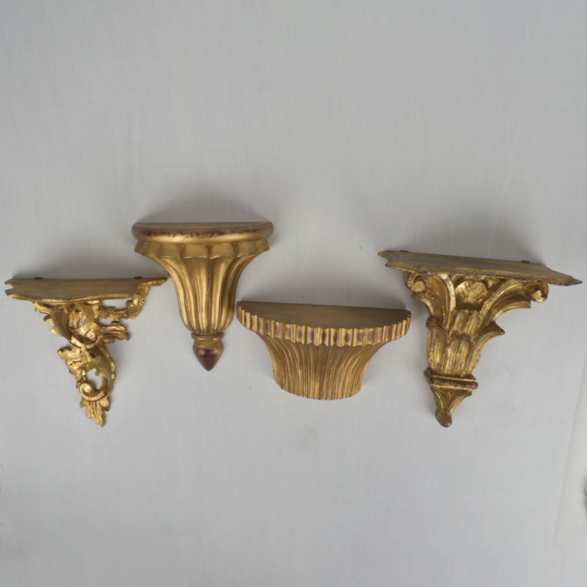 Carved Gilt Wood Wall Brackets