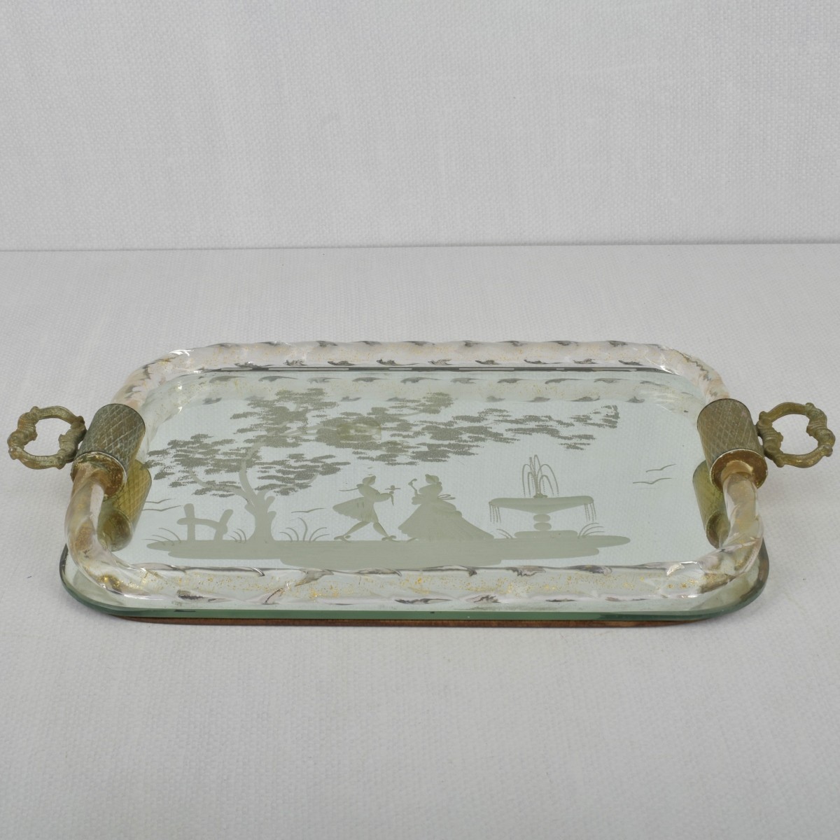 Vintage Italian Etched Tray