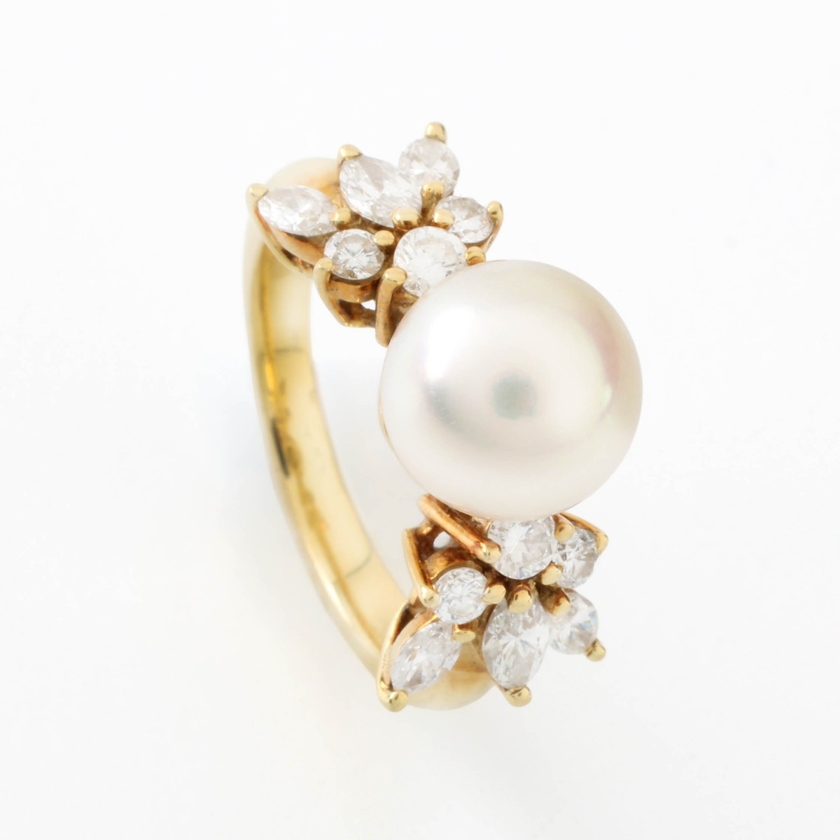 Mikimoto Pearl and Diamond Ring