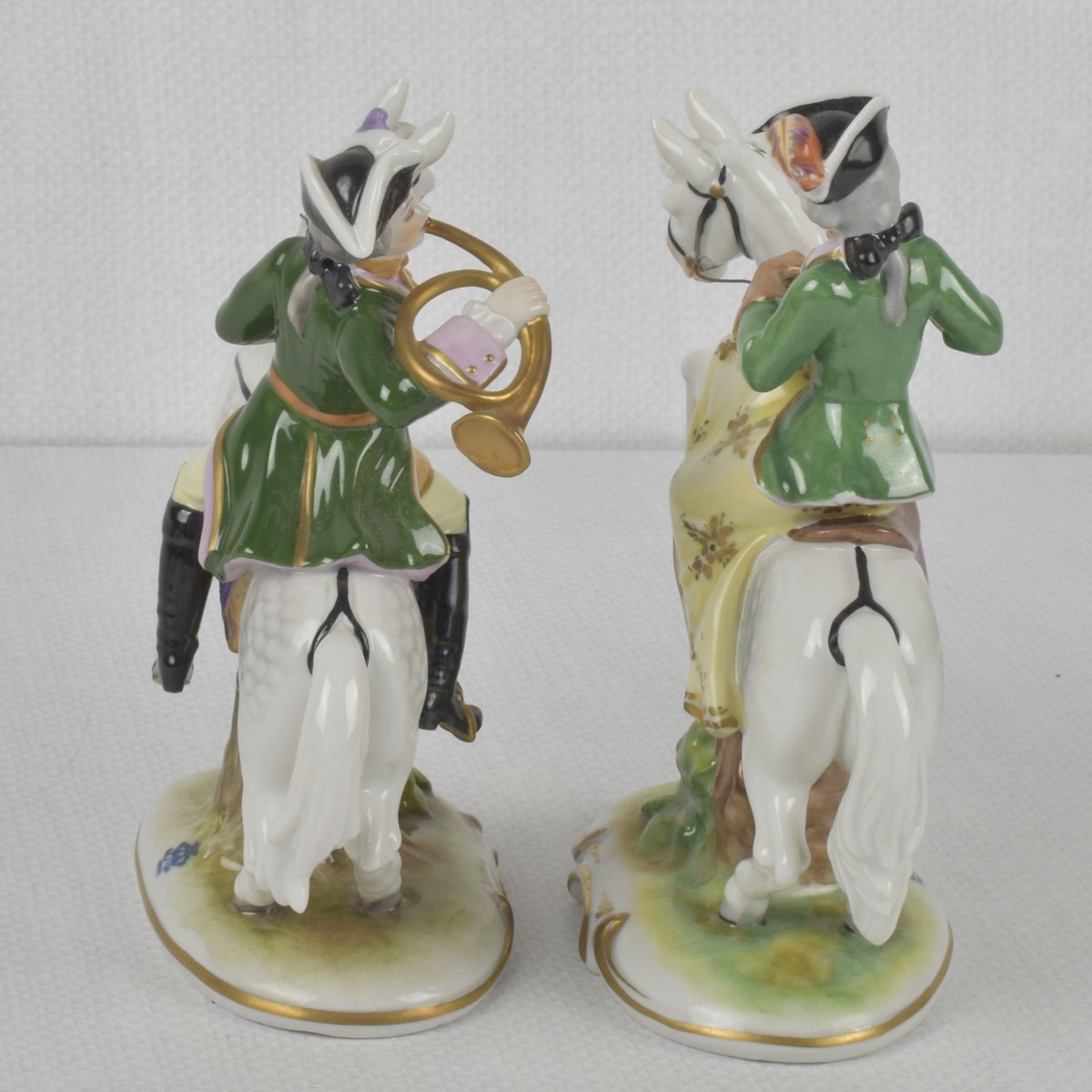 German Rudolstadt Volkstedt Porcelain Riders