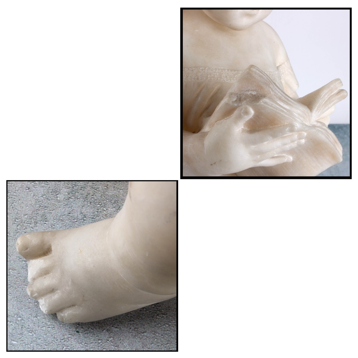 Antique Alabaster Sculpture of a Reader
