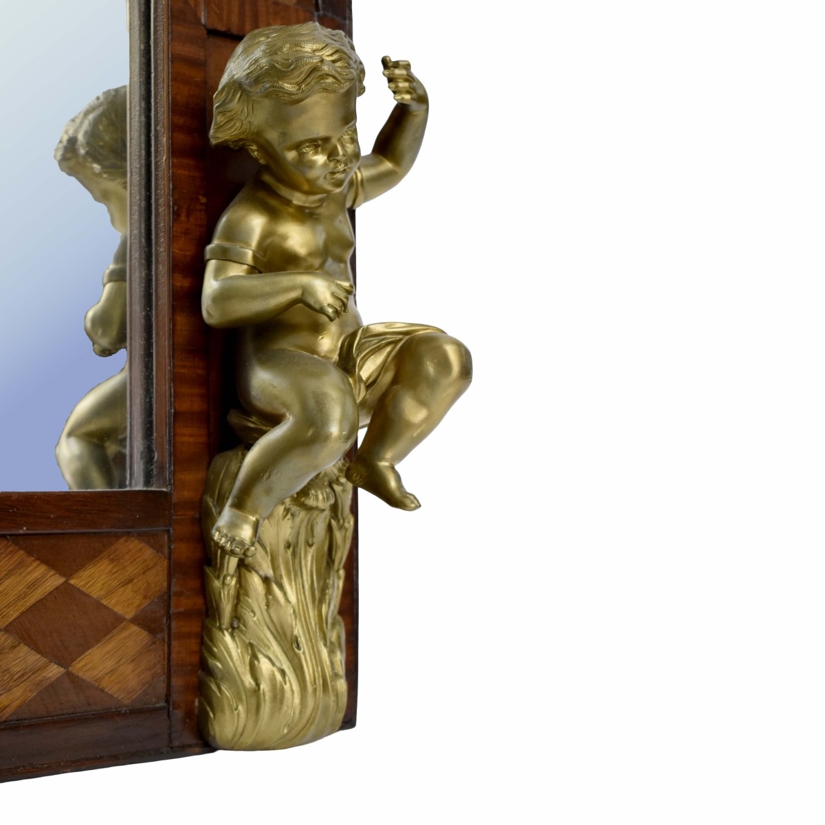 Inlaid Wood Wall Mirror