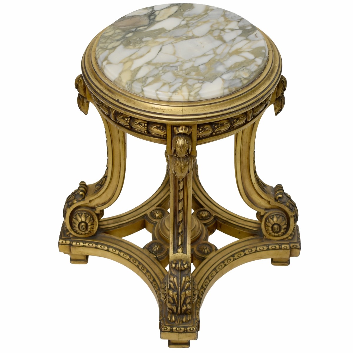 Vintage Gilt Wood and Marble Table