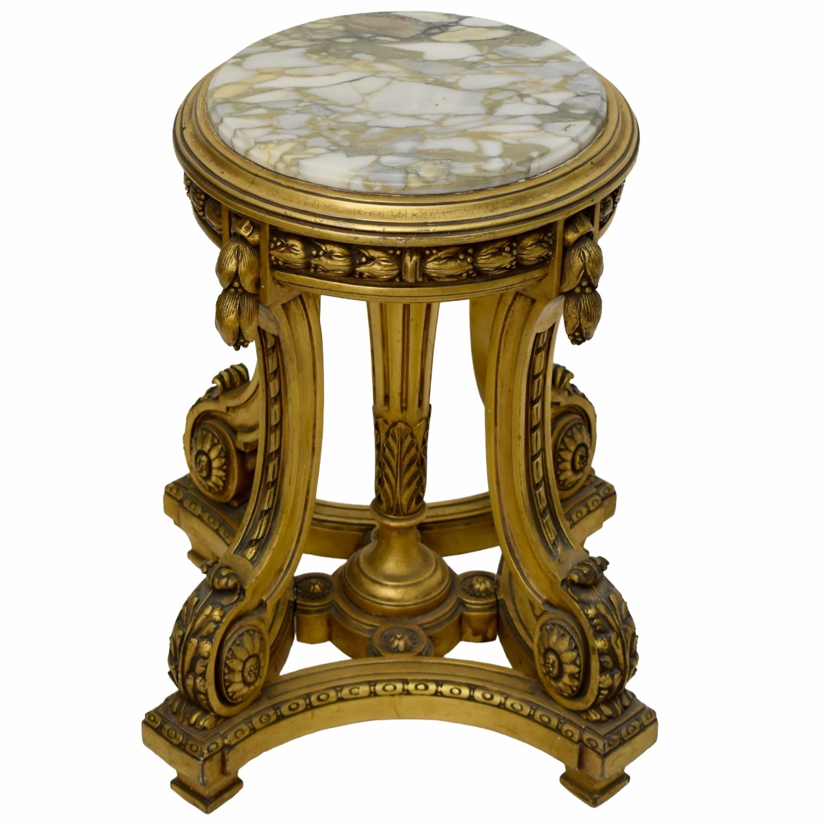 Vintage Gilt Wood and Marble Table