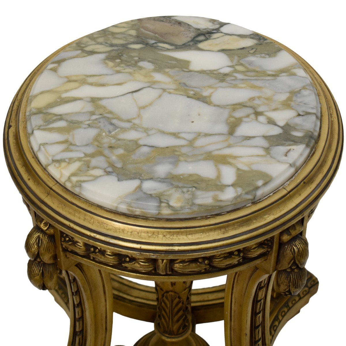 Vintage Gilt Wood and Marble Table