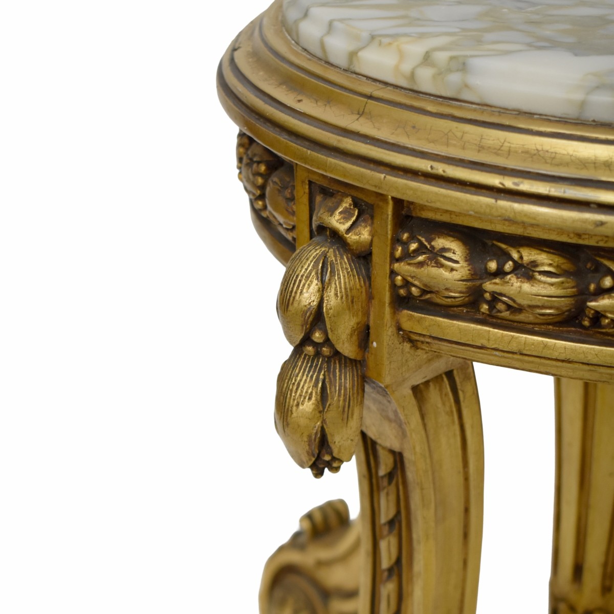 Vintage Gilt Wood and Marble Table