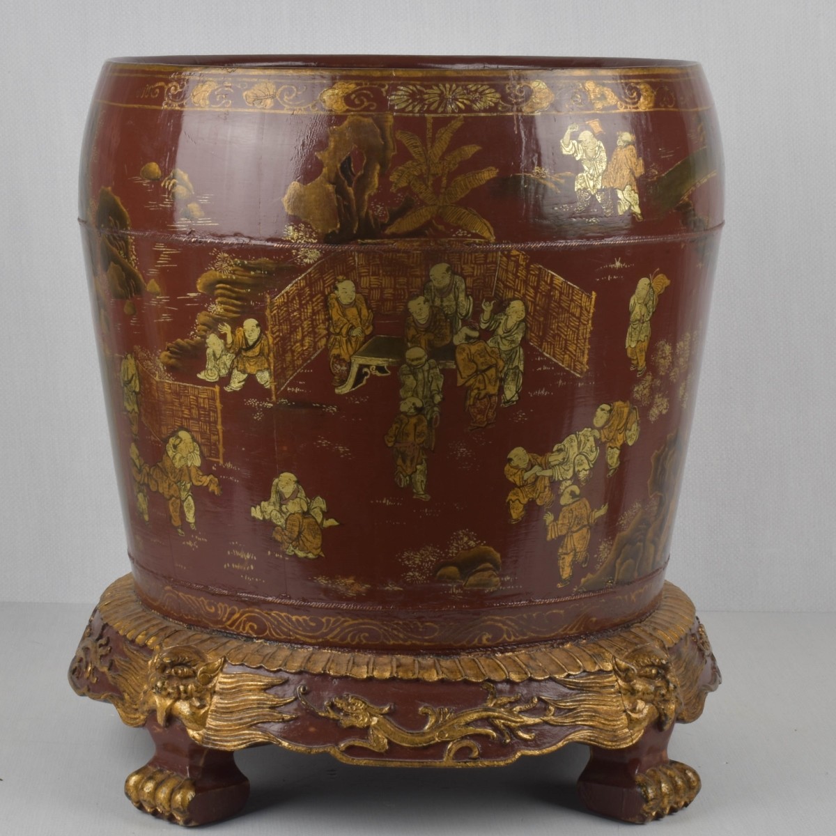 Chinese Red Lacquer Planter