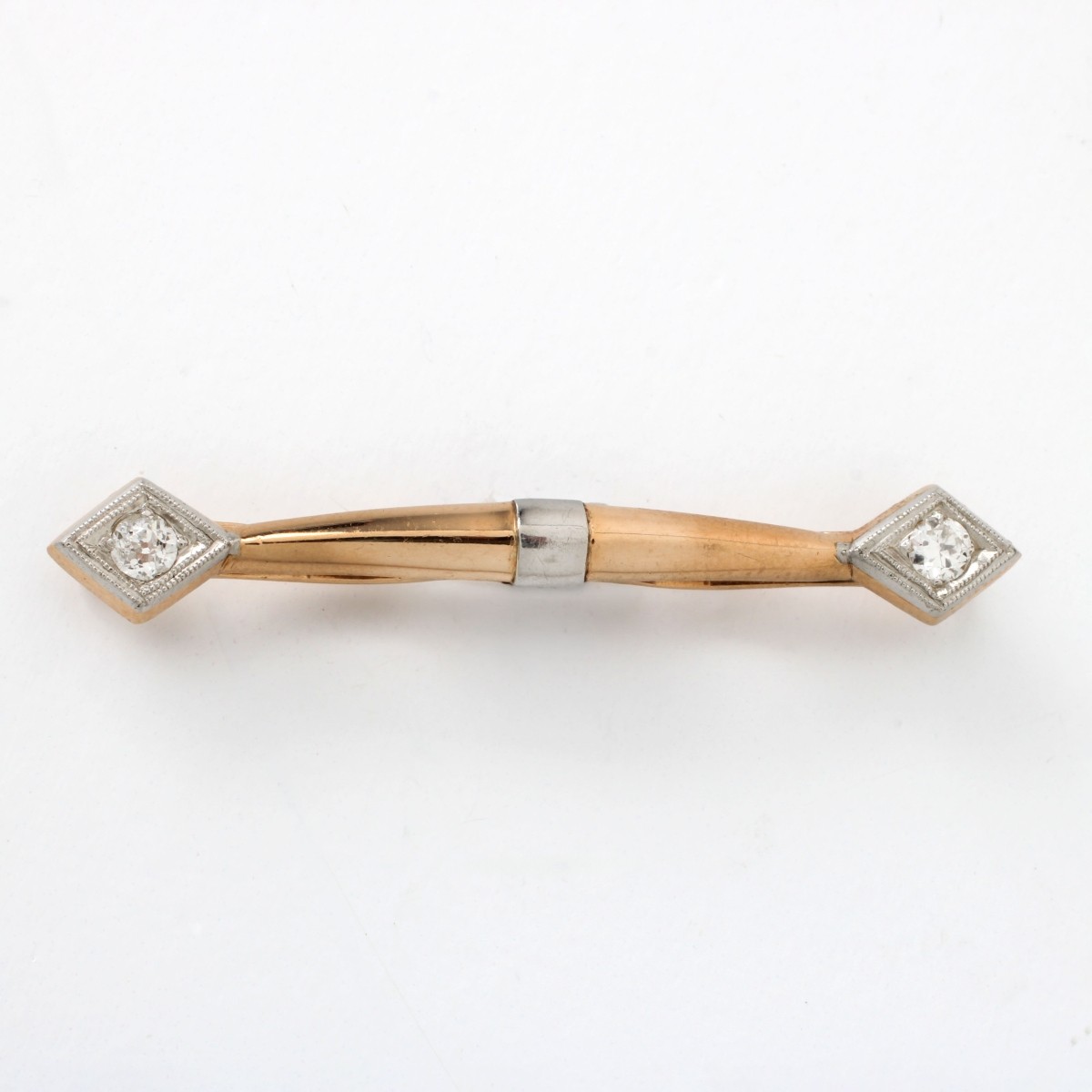 Diamond and 14K Collar Bar