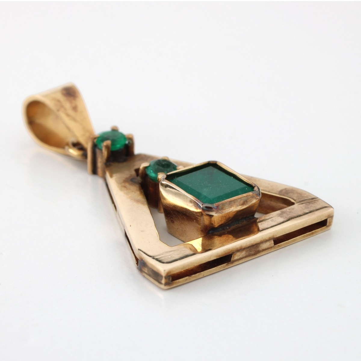 Emerald and 12K Pendant