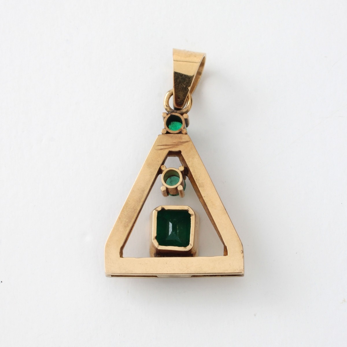 Emerald and 12K Pendant