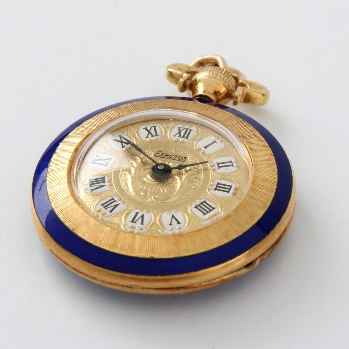 Exactus 18K and Enamel Pendant Watch
