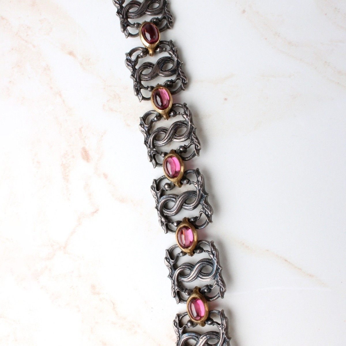 Gemstone, 18K and Silver Bracelet