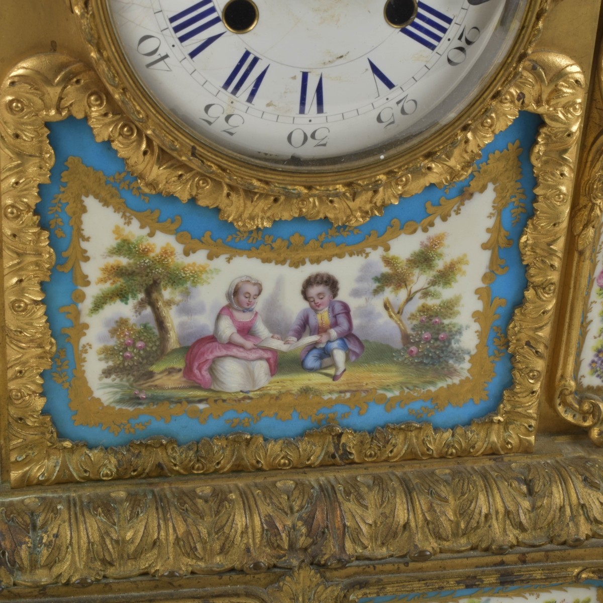 French Sevres Mantle Clock