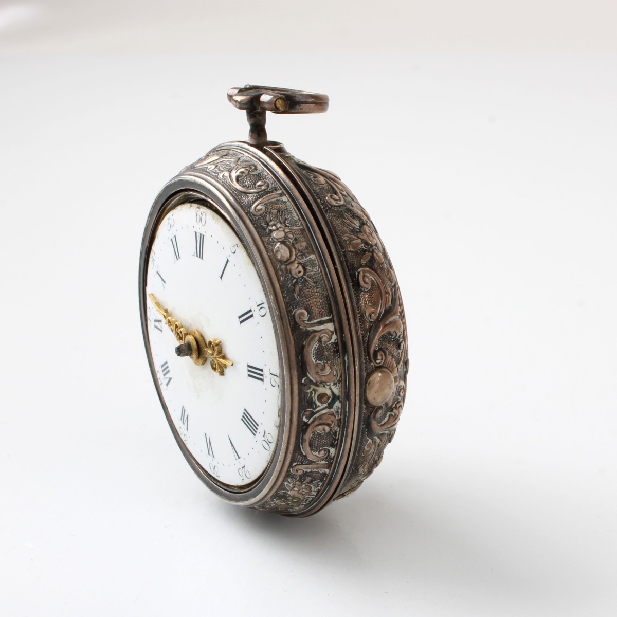 18th C Silver and Enamel Pocket Watch