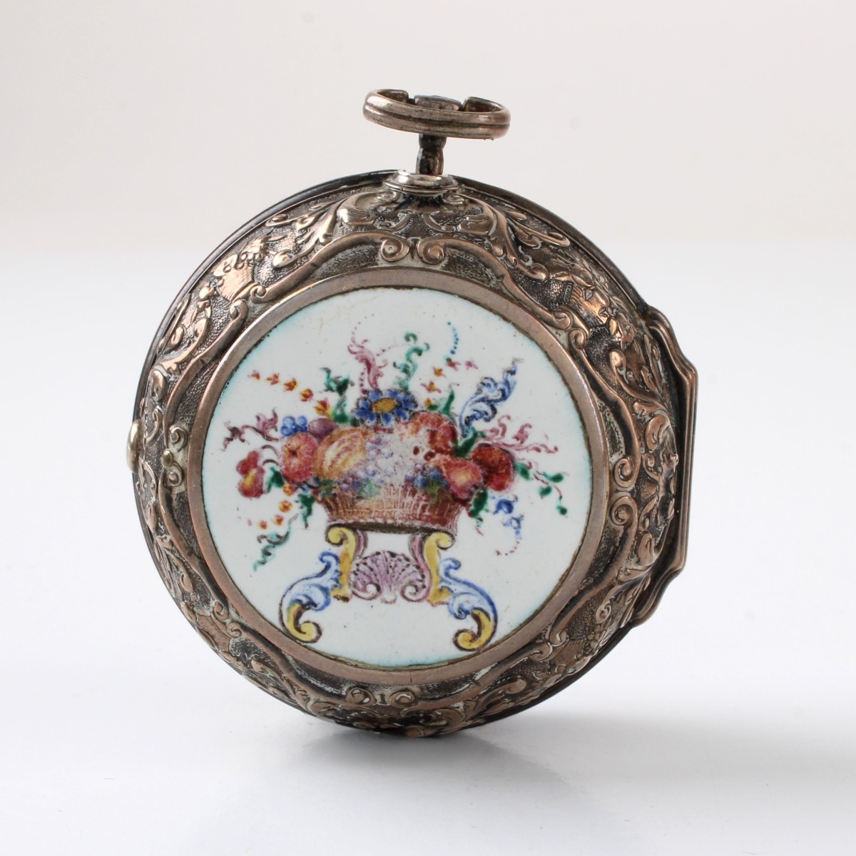 18th C Silver and Enamel Pocket Watch