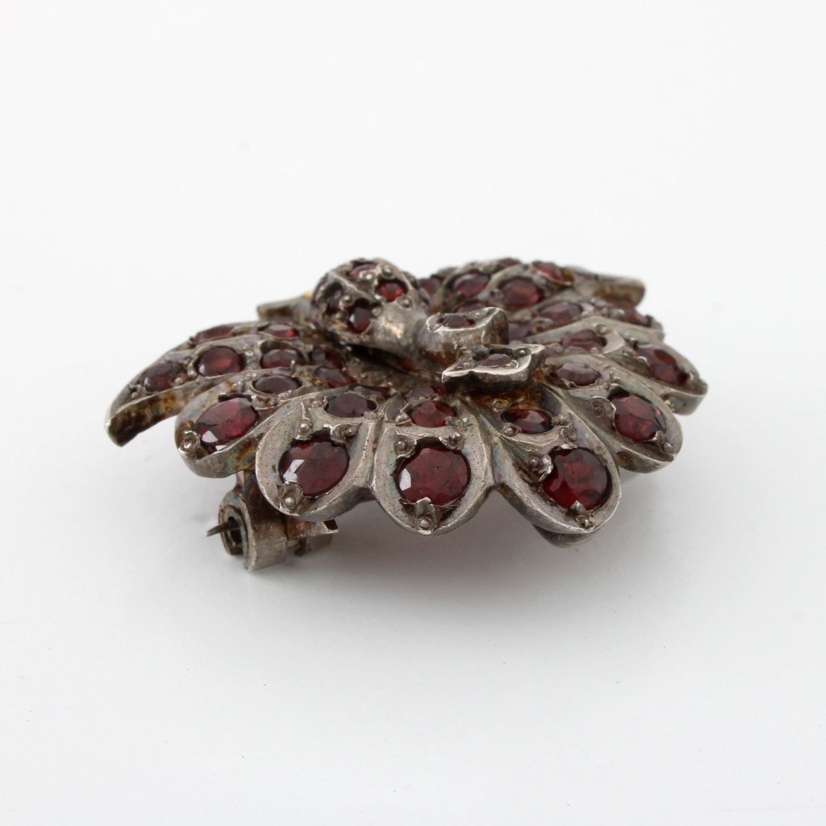 Garnet and Silver Pendant / Pin
