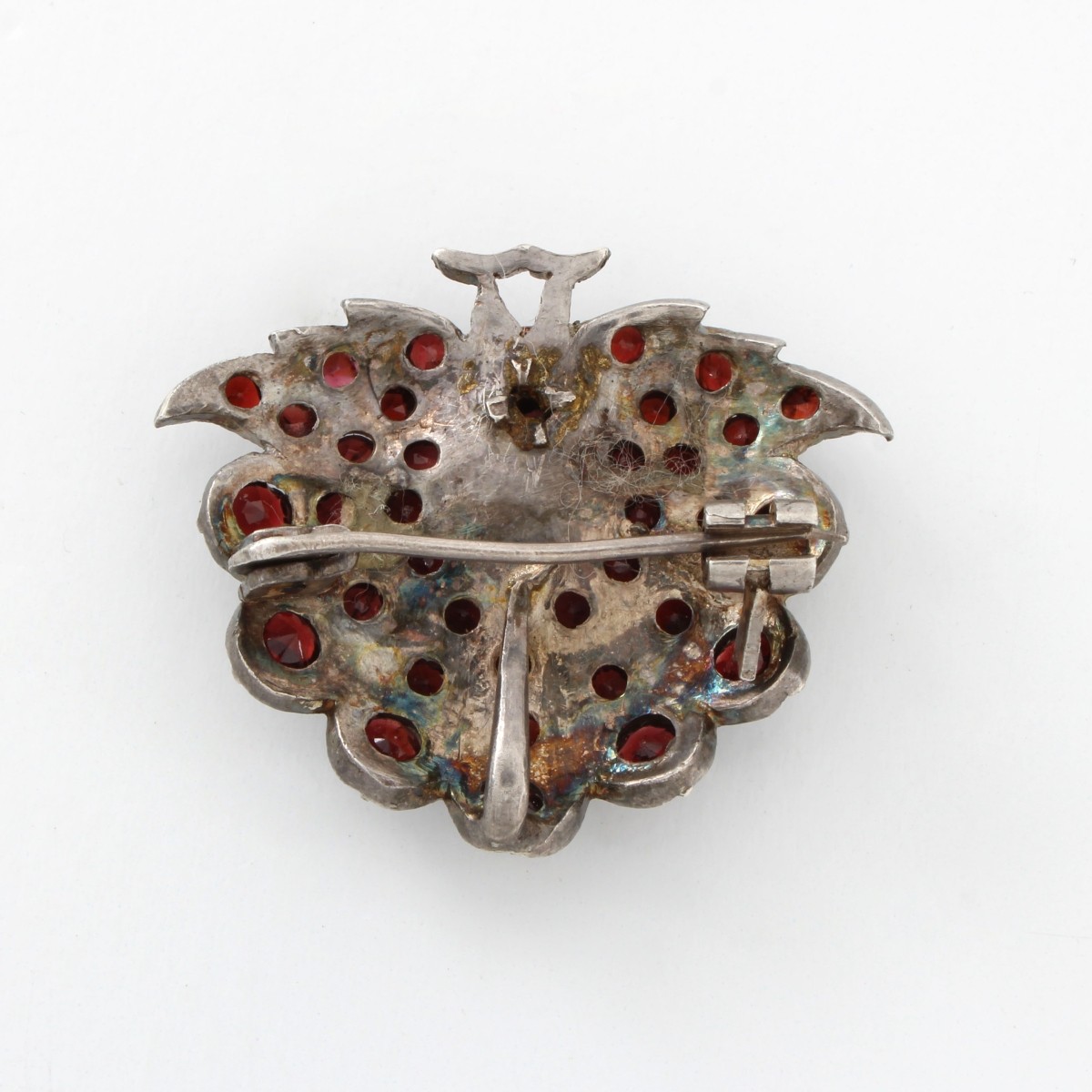 Garnet and Silver Pendant / Pin