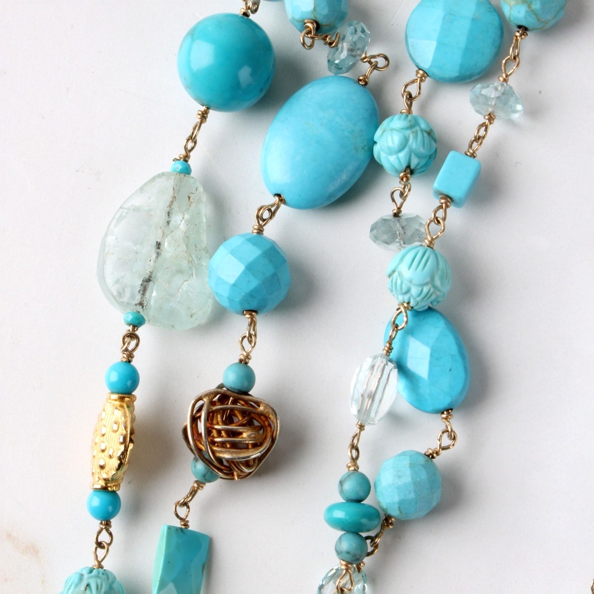 Turquoise, Gemstone and Quartz Necklace