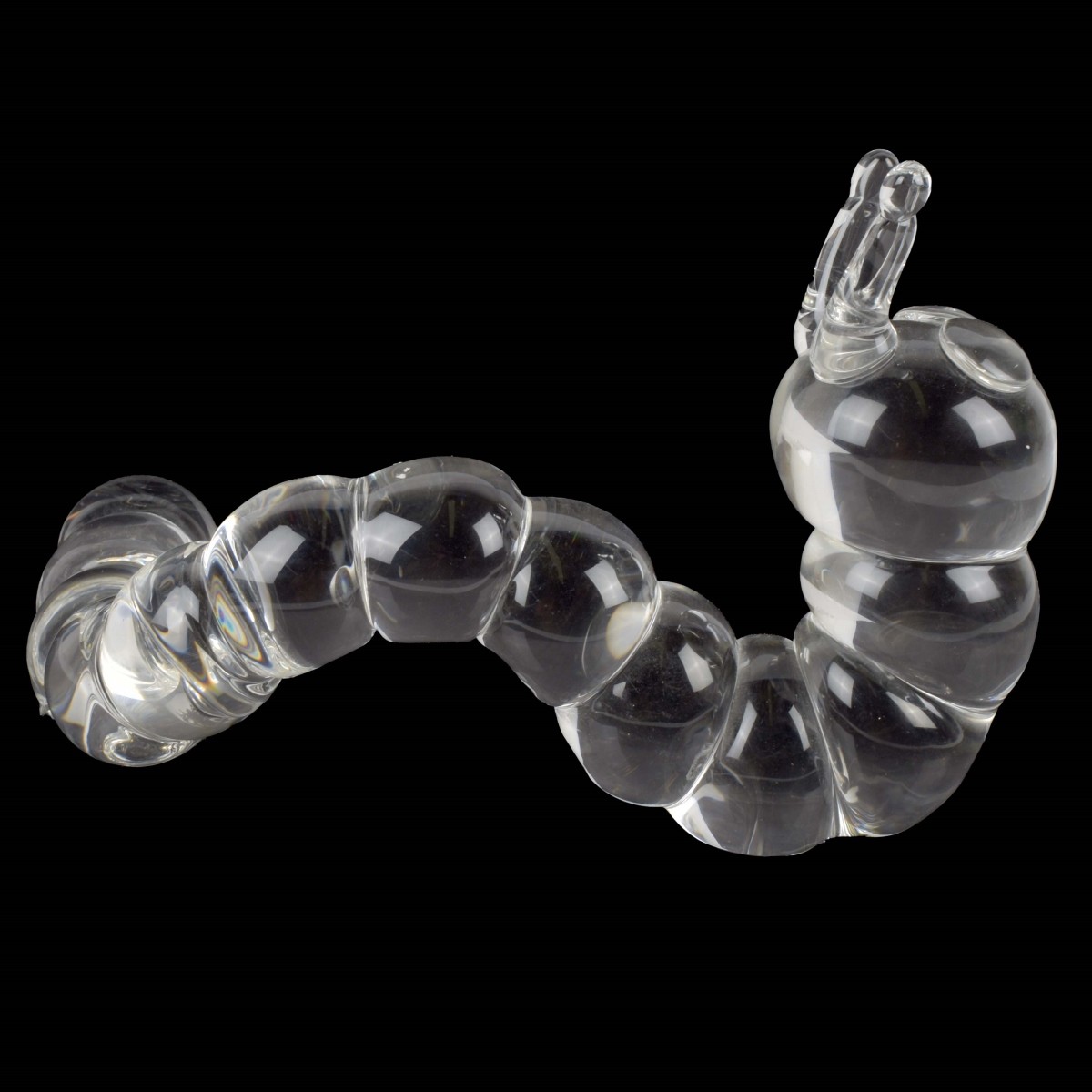 Steuben Clear Art Glass Caterpillar