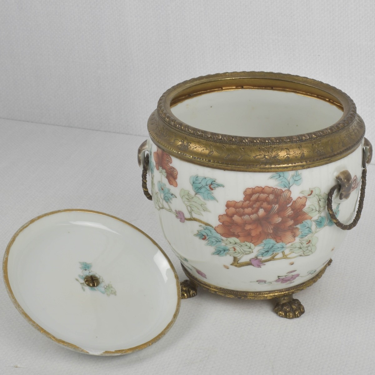 Chinese Famille Rose Footed Jar