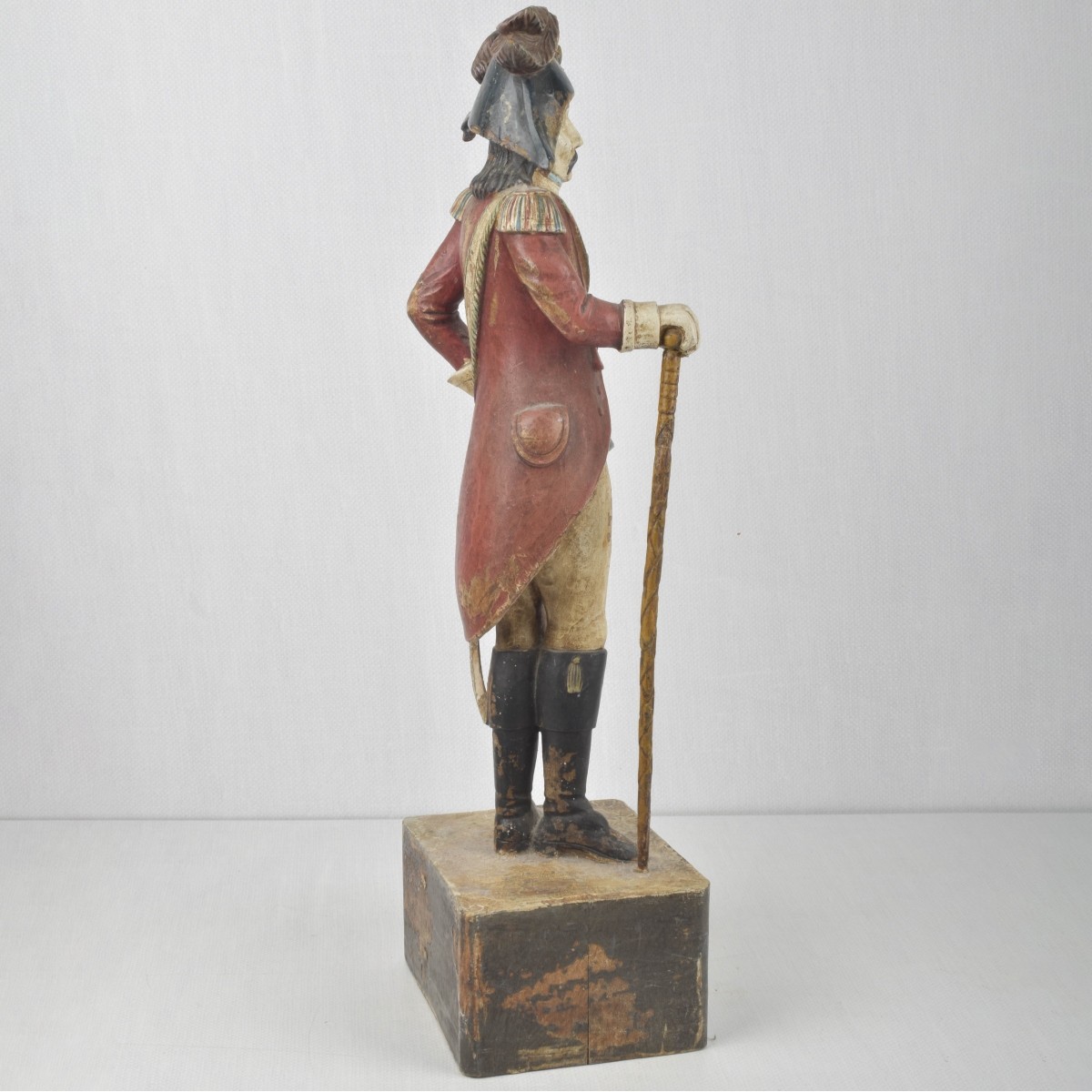 Carved and Painted Military Man Figure