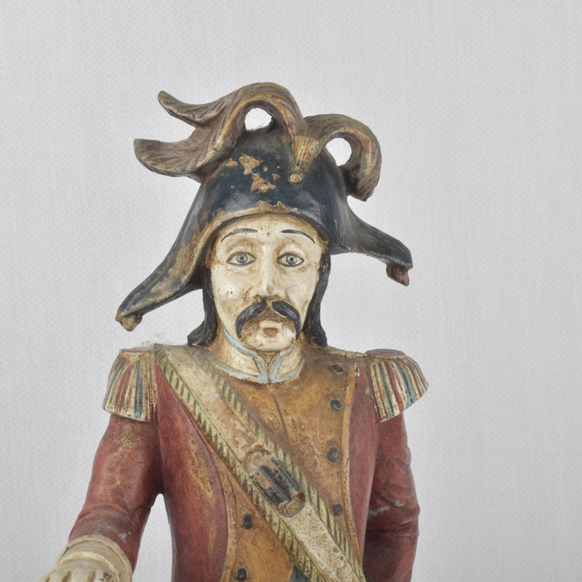 Carved and Painted Military Man Figure
