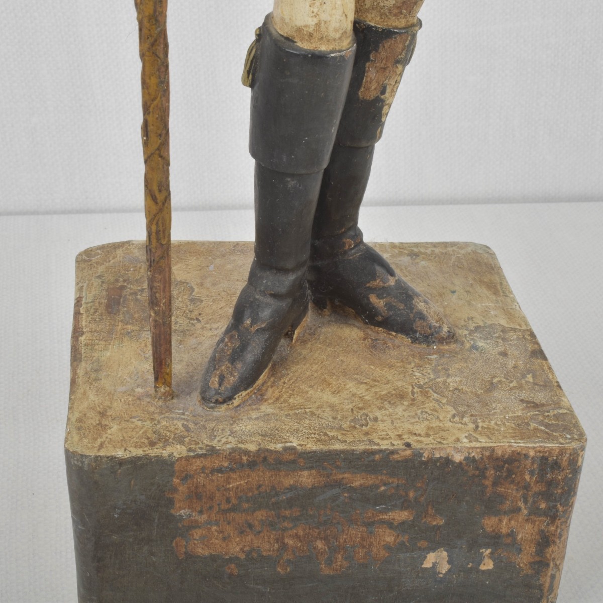 Carved and Painted Military Man Figure