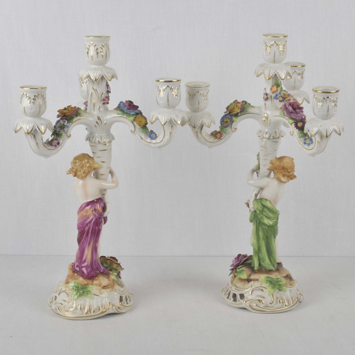 Von Schierholz German Porcelain Candelabra