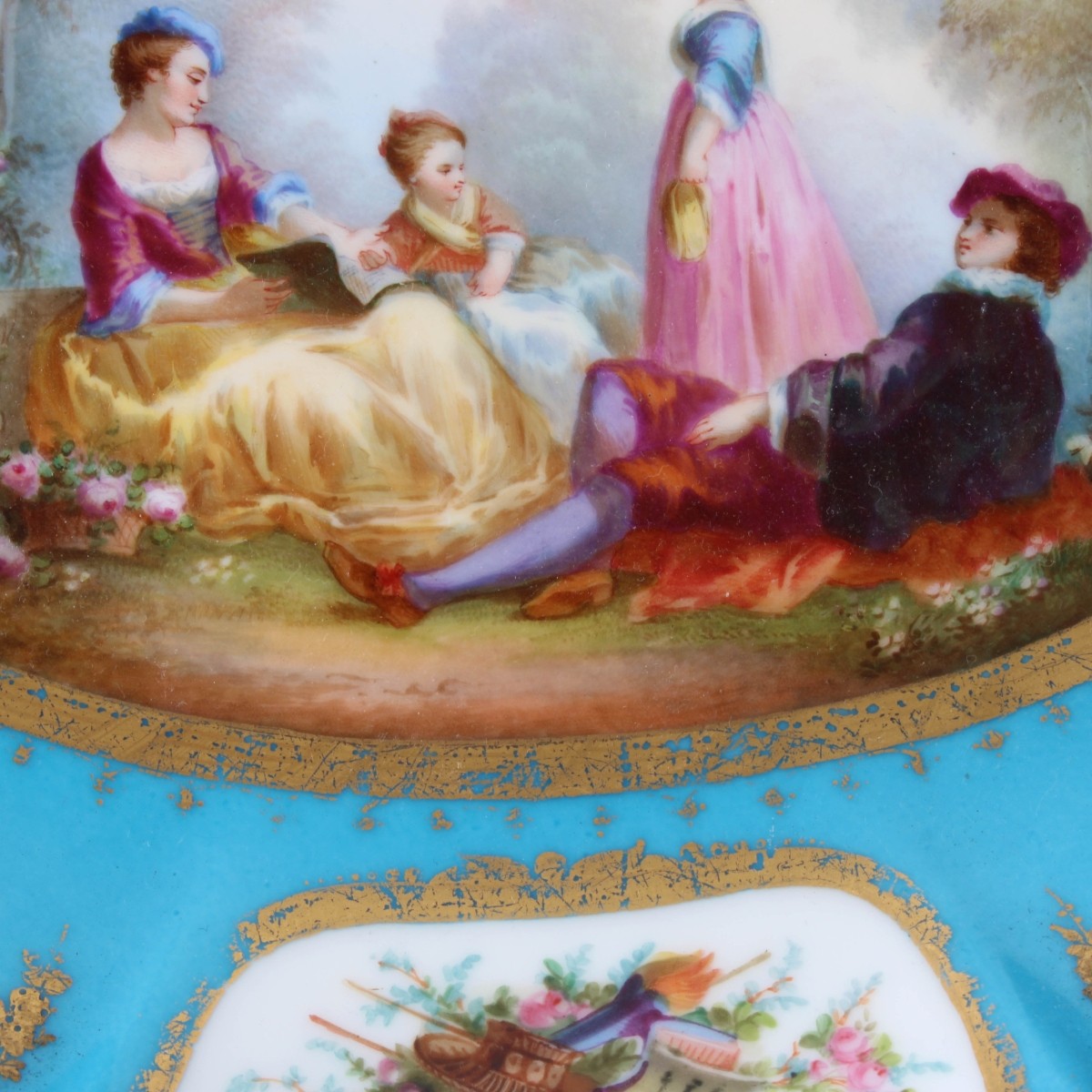 Antique Sevres Gilt Bronze Compote