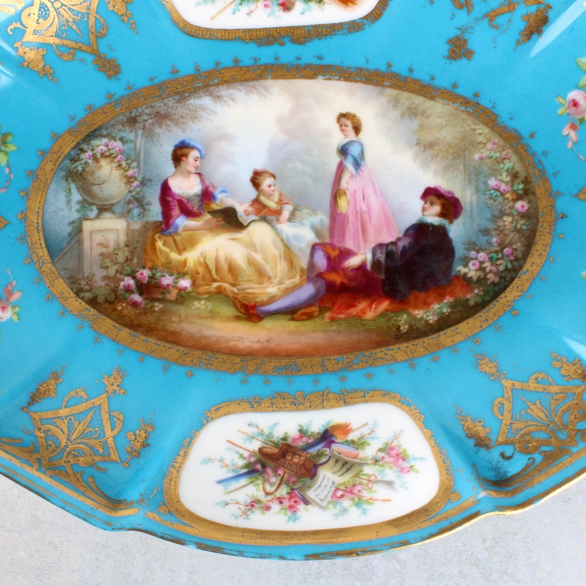 Antique Sevres Gilt Bronze Compote