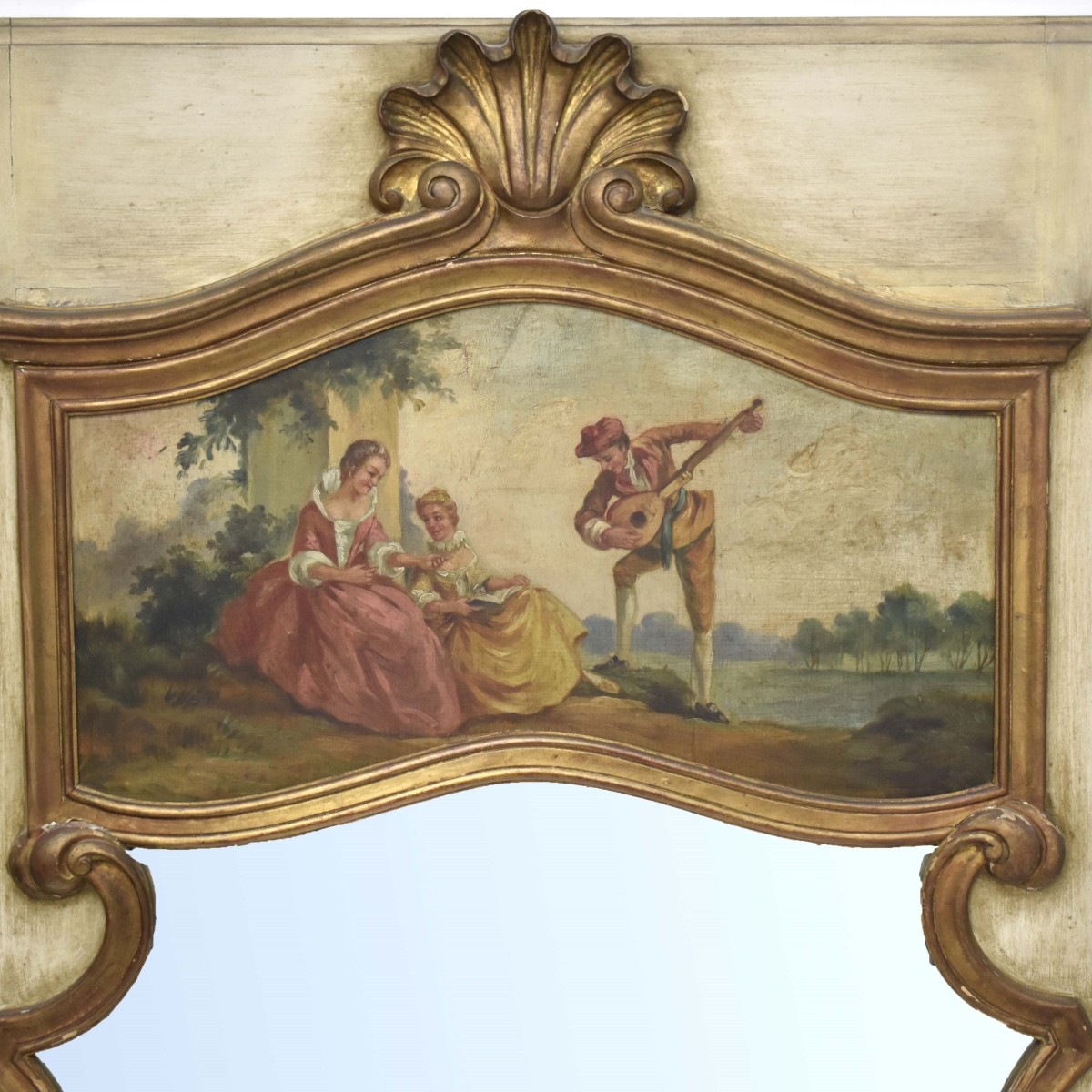 Antique French Trumeau Mirror