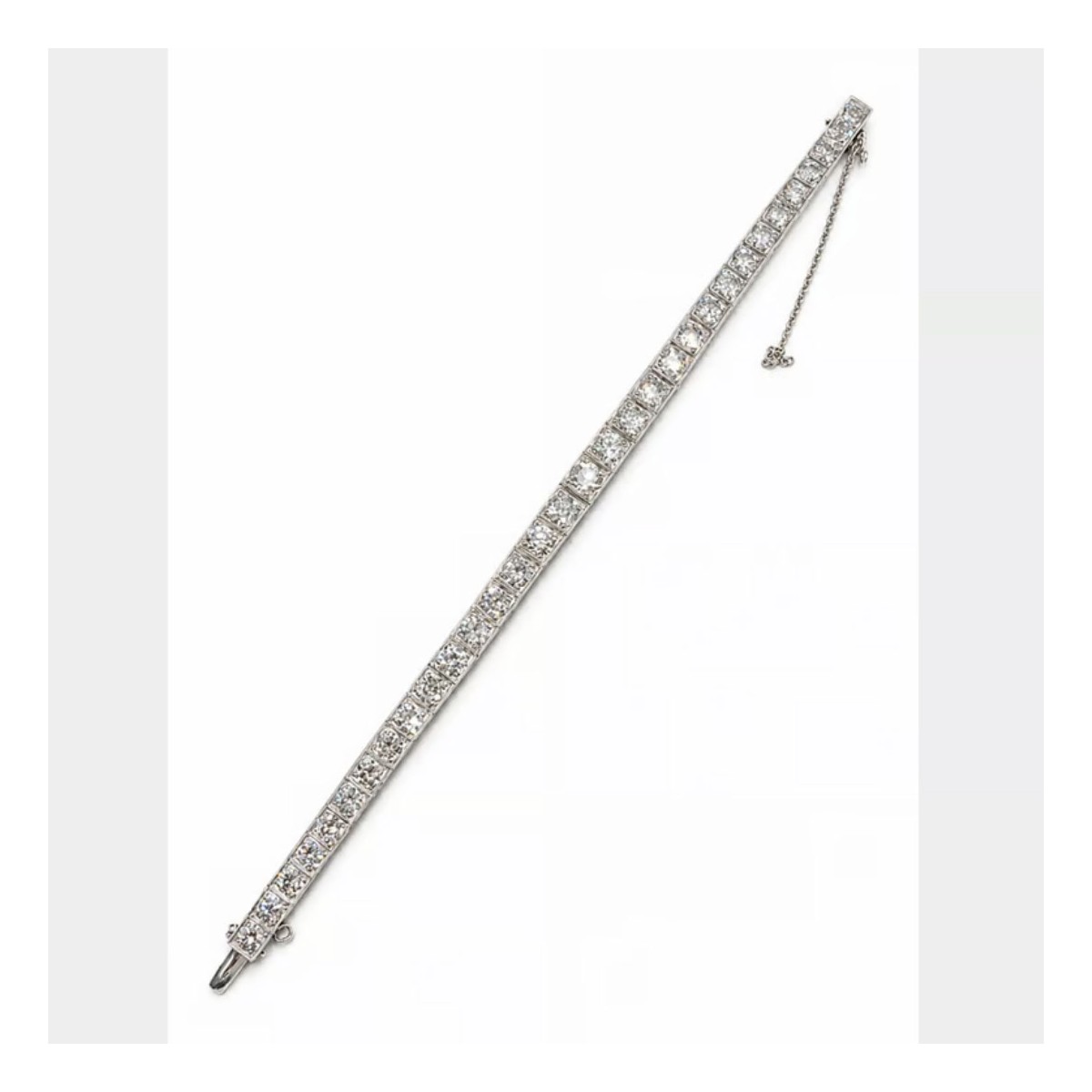 Deco Diamond and Platinum Bracelet