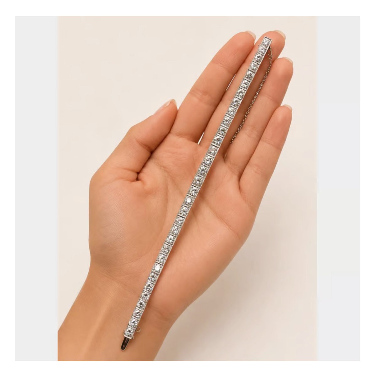 Deco Diamond and Platinum Bracelet