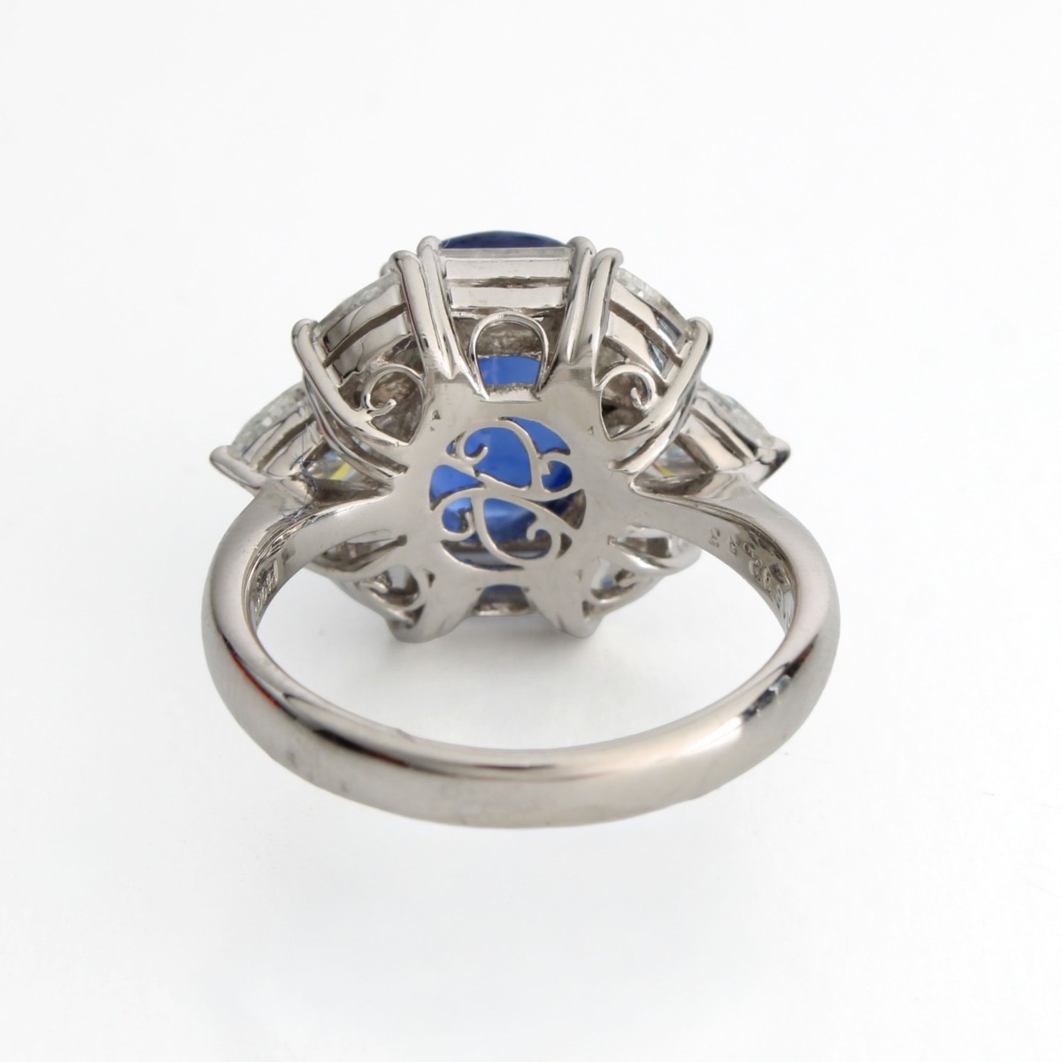 GRS Sapphire Diamond and Platinum Ring