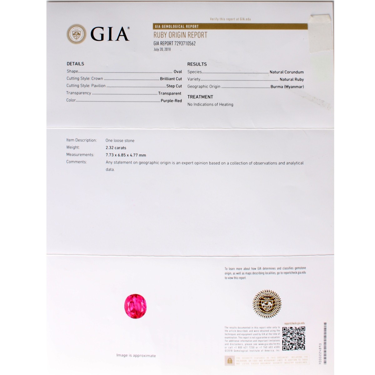 GIA Burma Ruby & Diamond Ring