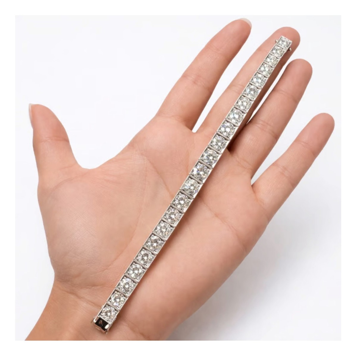 Diamond and Platinum Line Bracelet