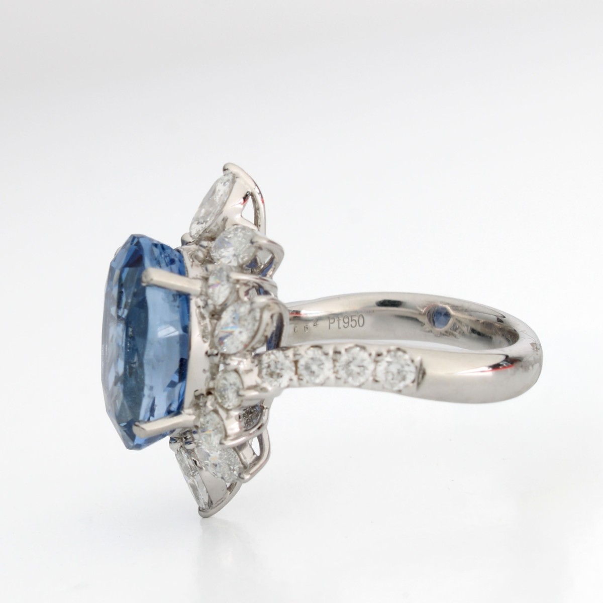 GIA Sapphire Diamond and Plat Ring