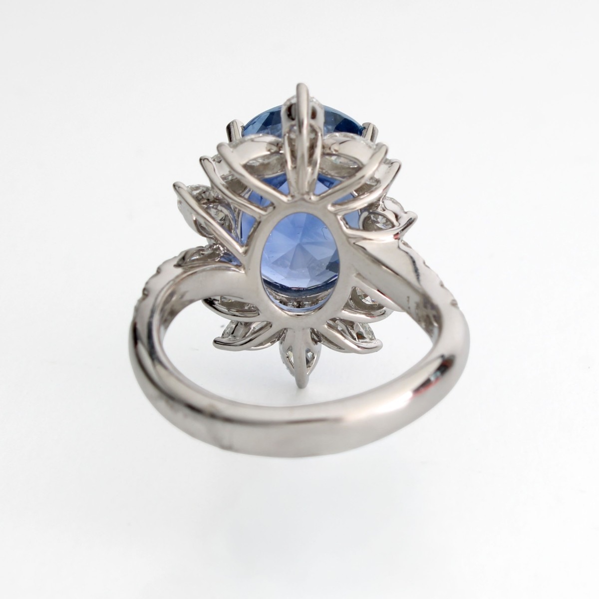 GIA Sapphire Diamond and Plat Ring