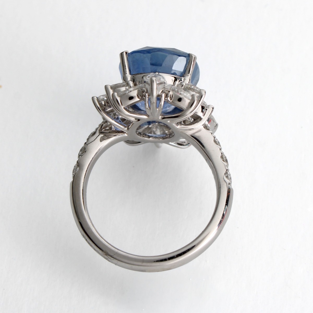 GIA Sapphire Diamond and Plat Ring