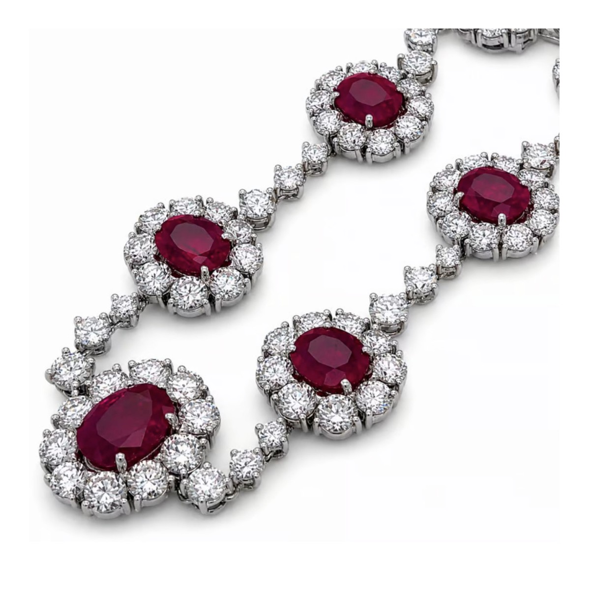 Ruby, Diamond and Platinum Bracelet