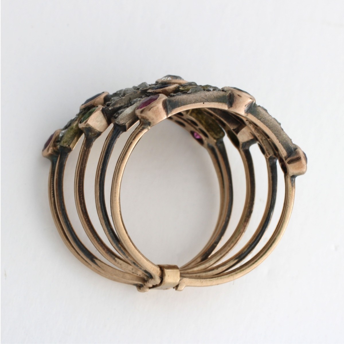 Gemstone, Diamond and 14K Ring