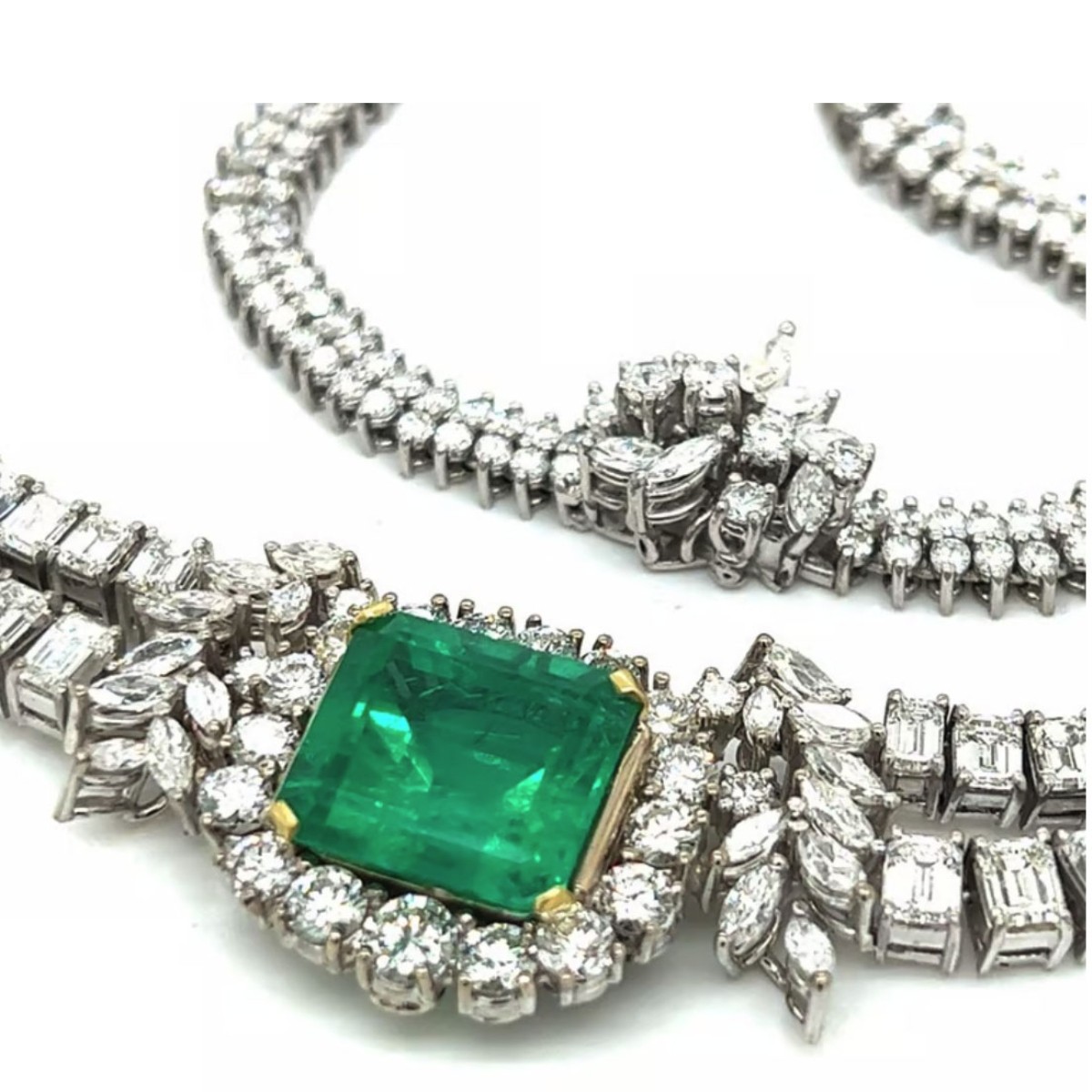 Gubelin Emerald, Diamond & 18K Necklace