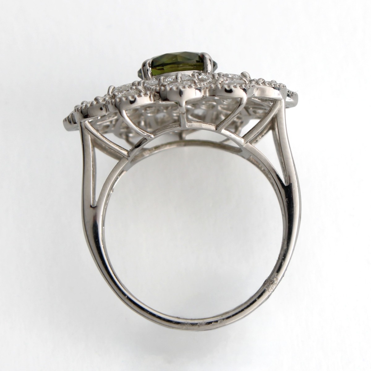 GIA Demantoid. Diamond and Plat Ring