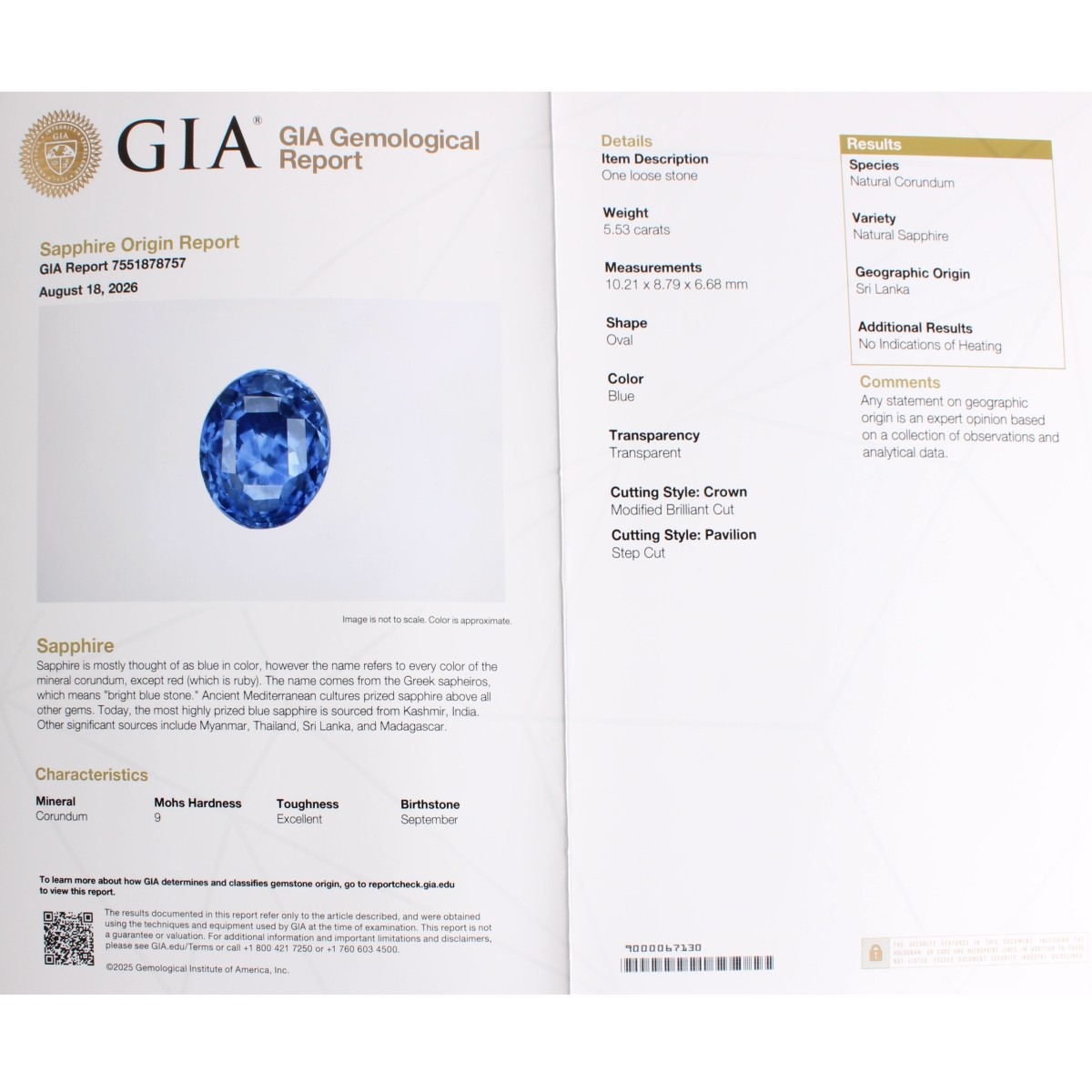 GIA Sri Lanka Sapphire & Diam. Ring