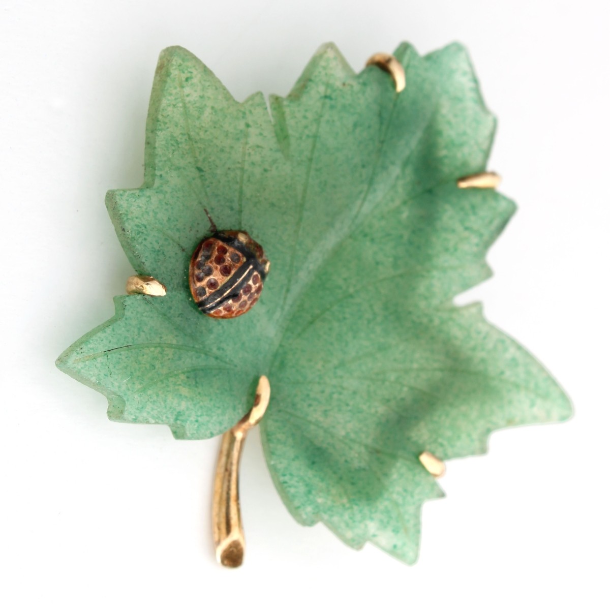Aventurine and 14K Pin