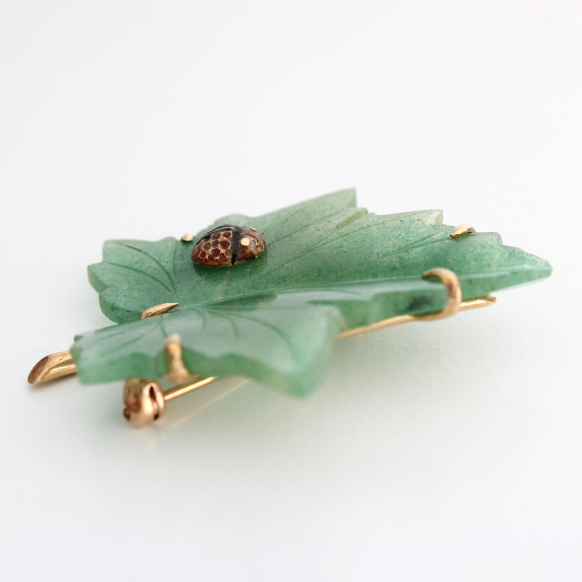 Aventurine and 14K Pin