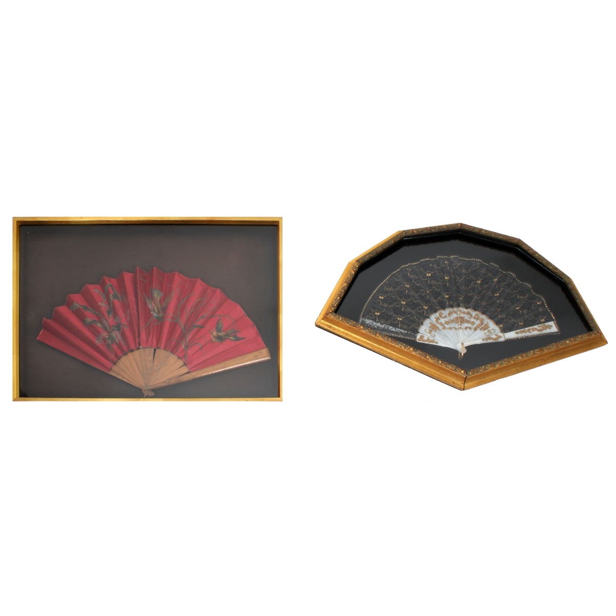 Vintage Framed Chinese Fans