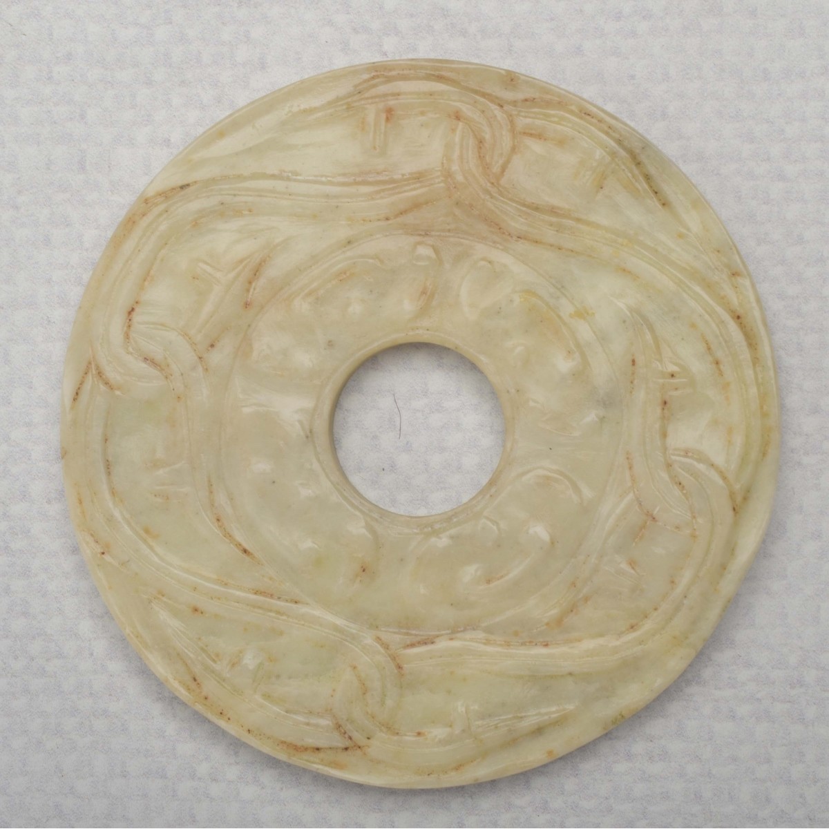 Chinese Hand Carved Stone "Bi Disk"